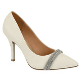 Vizzano 1184-1174 Pointy Toe Pump in Off White Napa