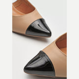 Vizzano 1220-337 Block Heel Slingback Pump in Beige/Black