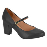 Vizzano 1259-206 Block Heel Round Toe Mary Jane Pump in Black Napa