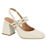 Vizzano 1391-110 Block Heel Mary Jane Slingback Pump in Off White