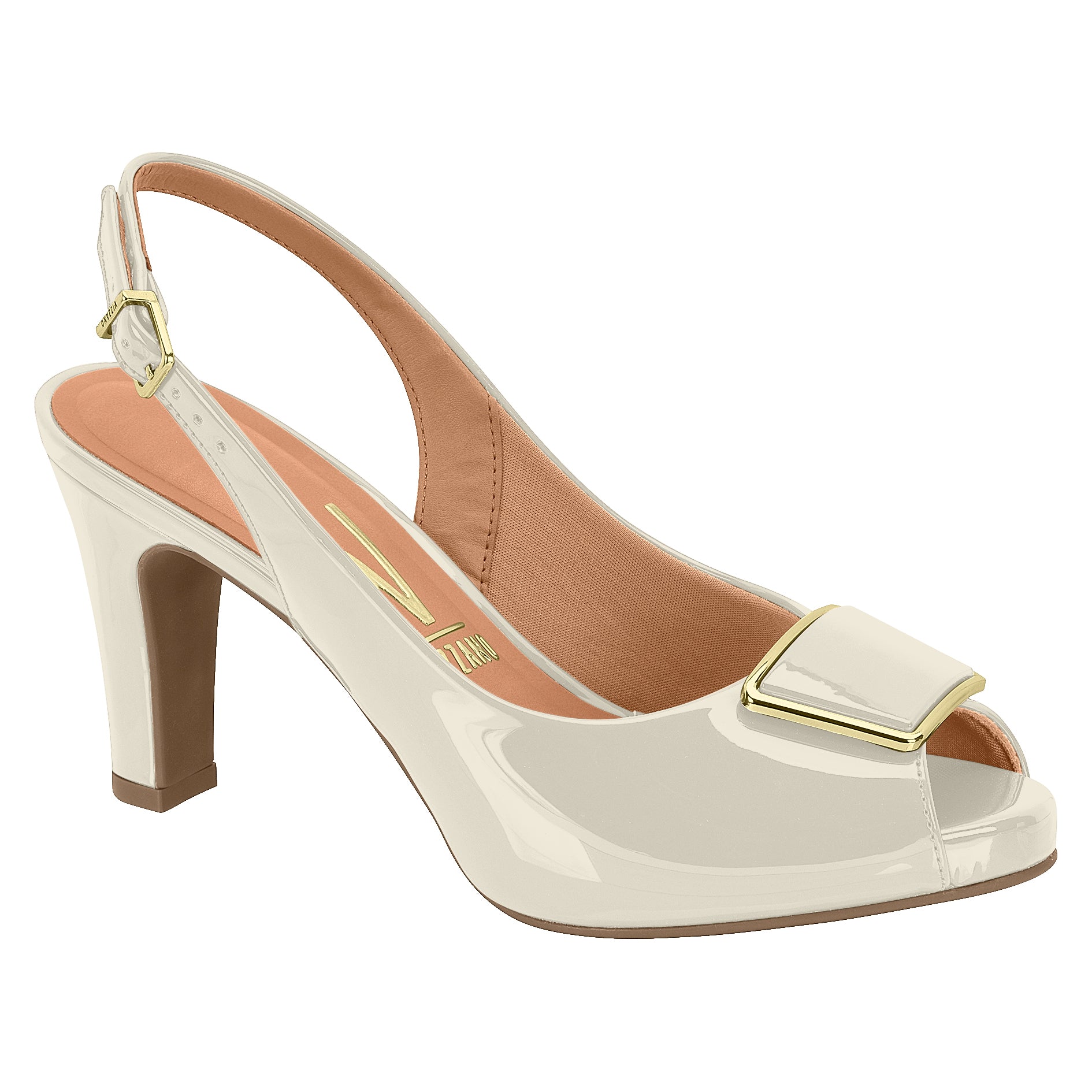 Vizzano 1840-321 Slingback Pump in Off White Patent