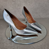 Vizzano 1184-1501 Pointy Toe Pump in Sky Blue Metallic Napa