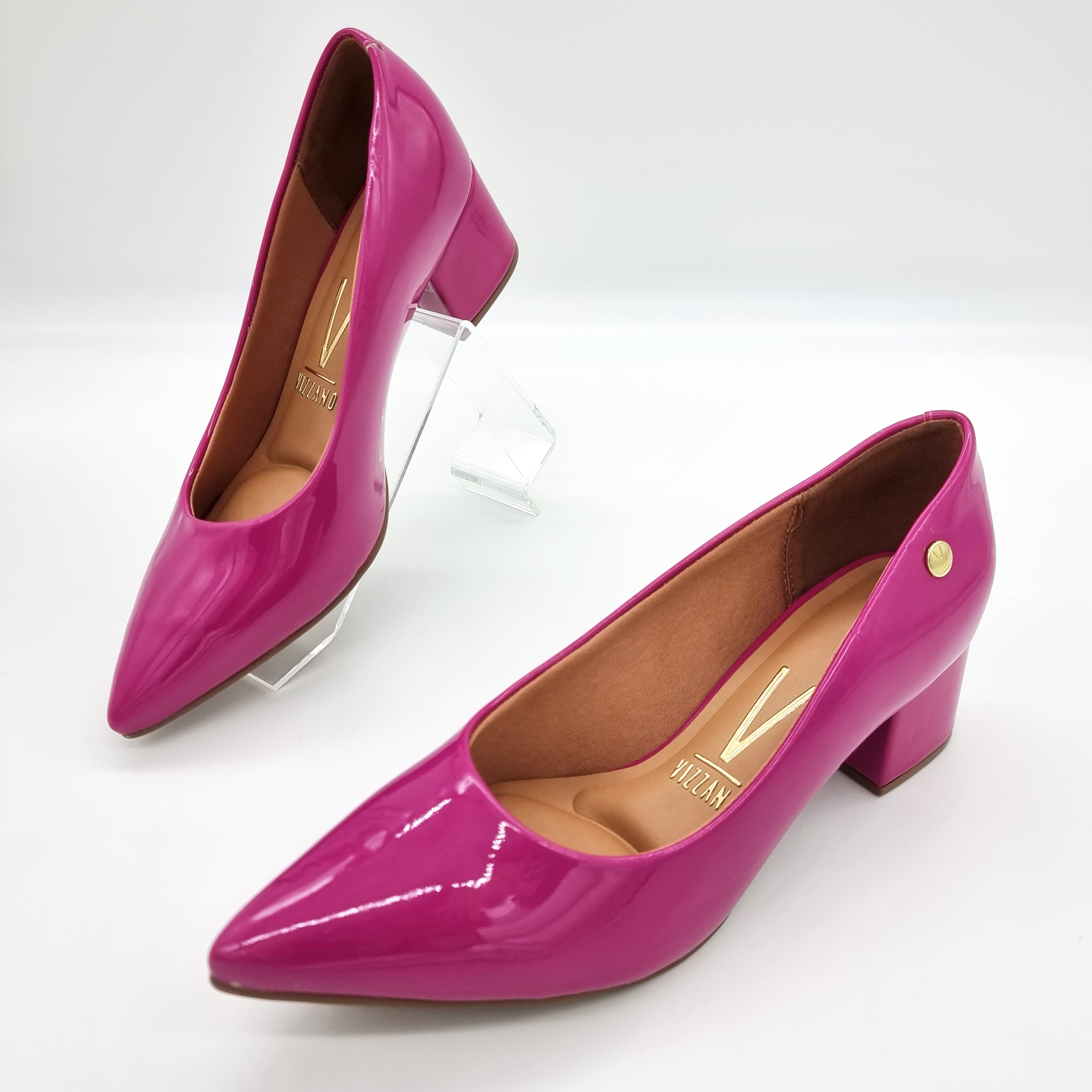 Vizzano 1220-315 Block Heel Pump in Magenta Patent