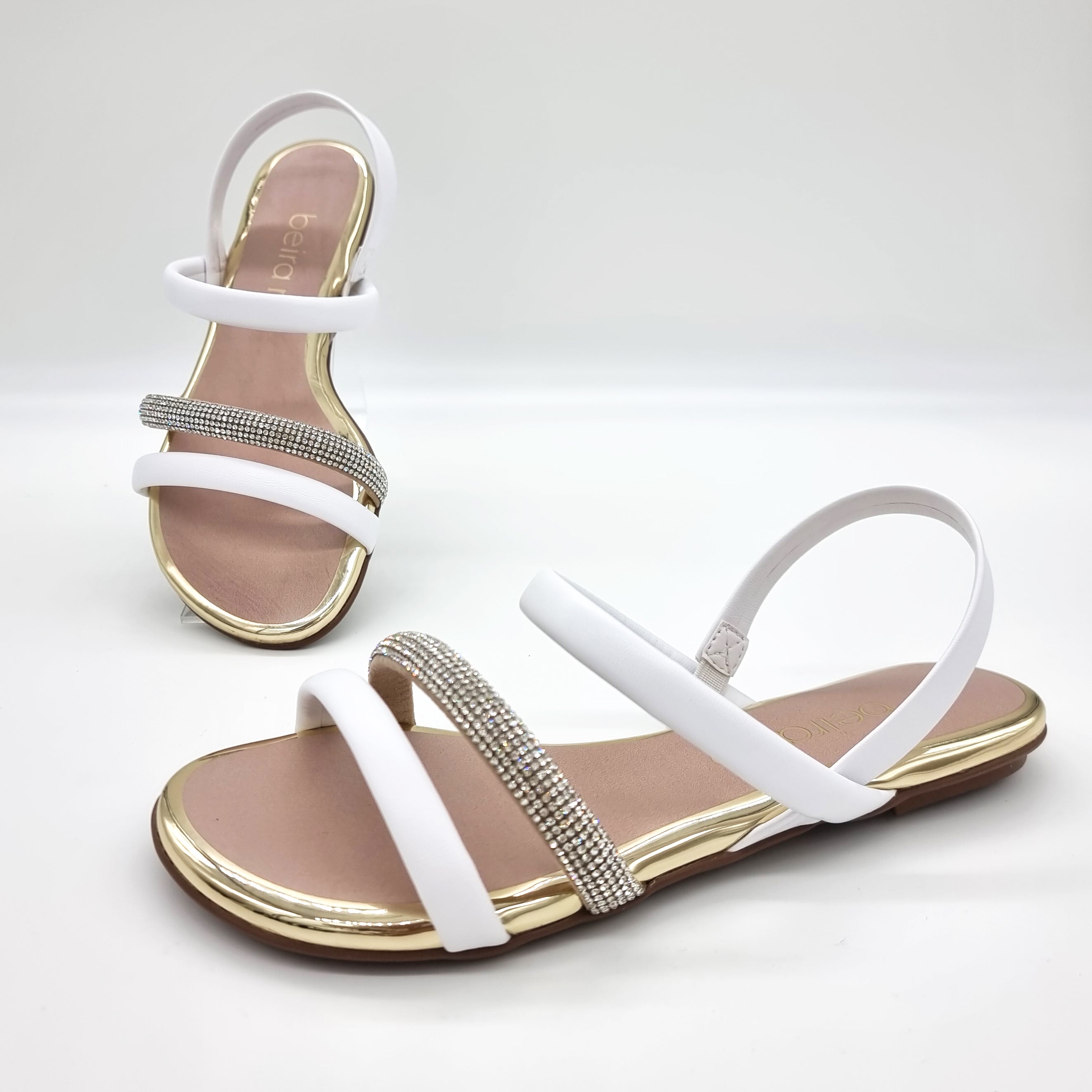 Beira Rio 8367-641 Flat Sandal in White