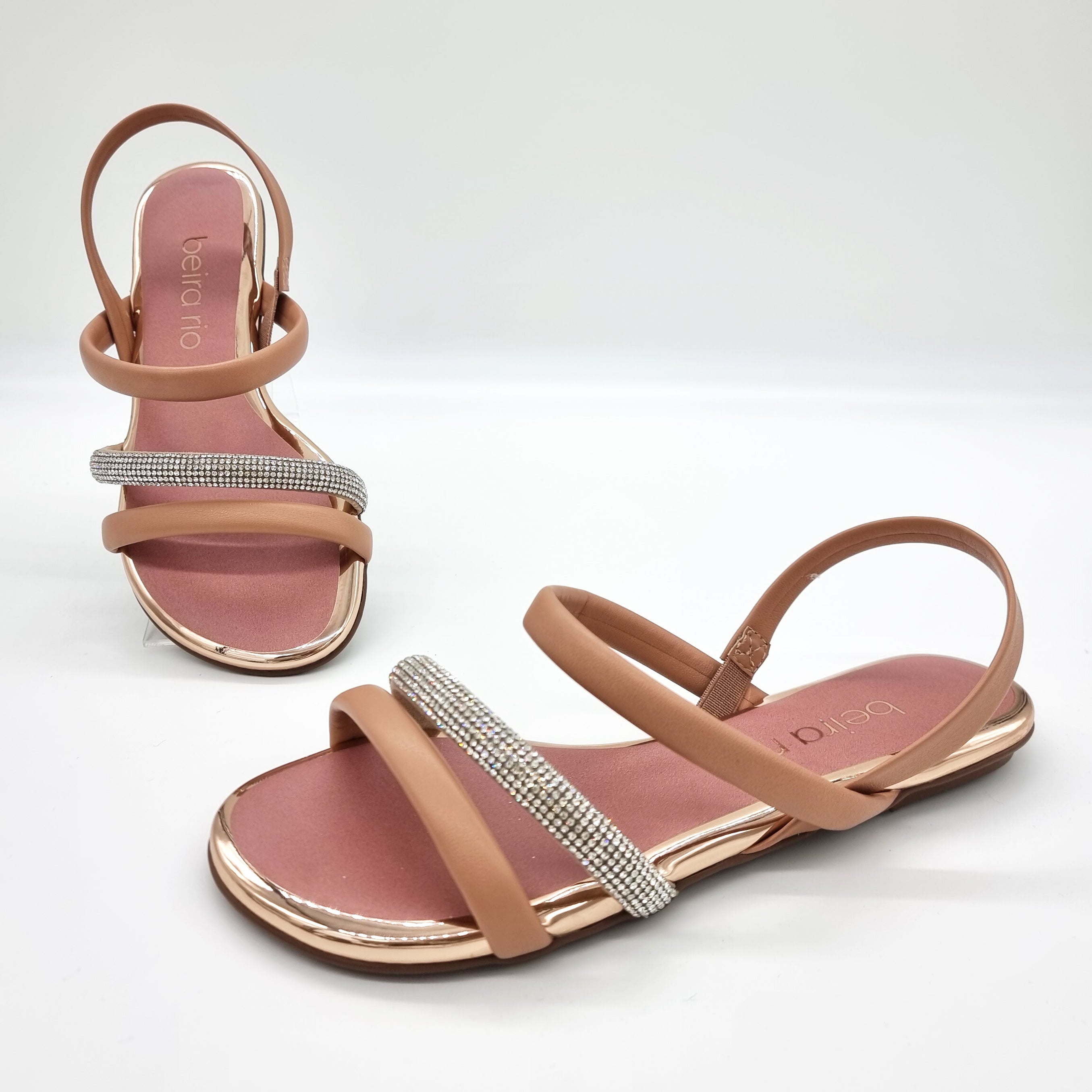 Beira Rio 8367-641 Flat Sandal in Nude