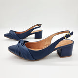 Vizzano 1220-358 Block Heel Slingback Pump in Navy Blue