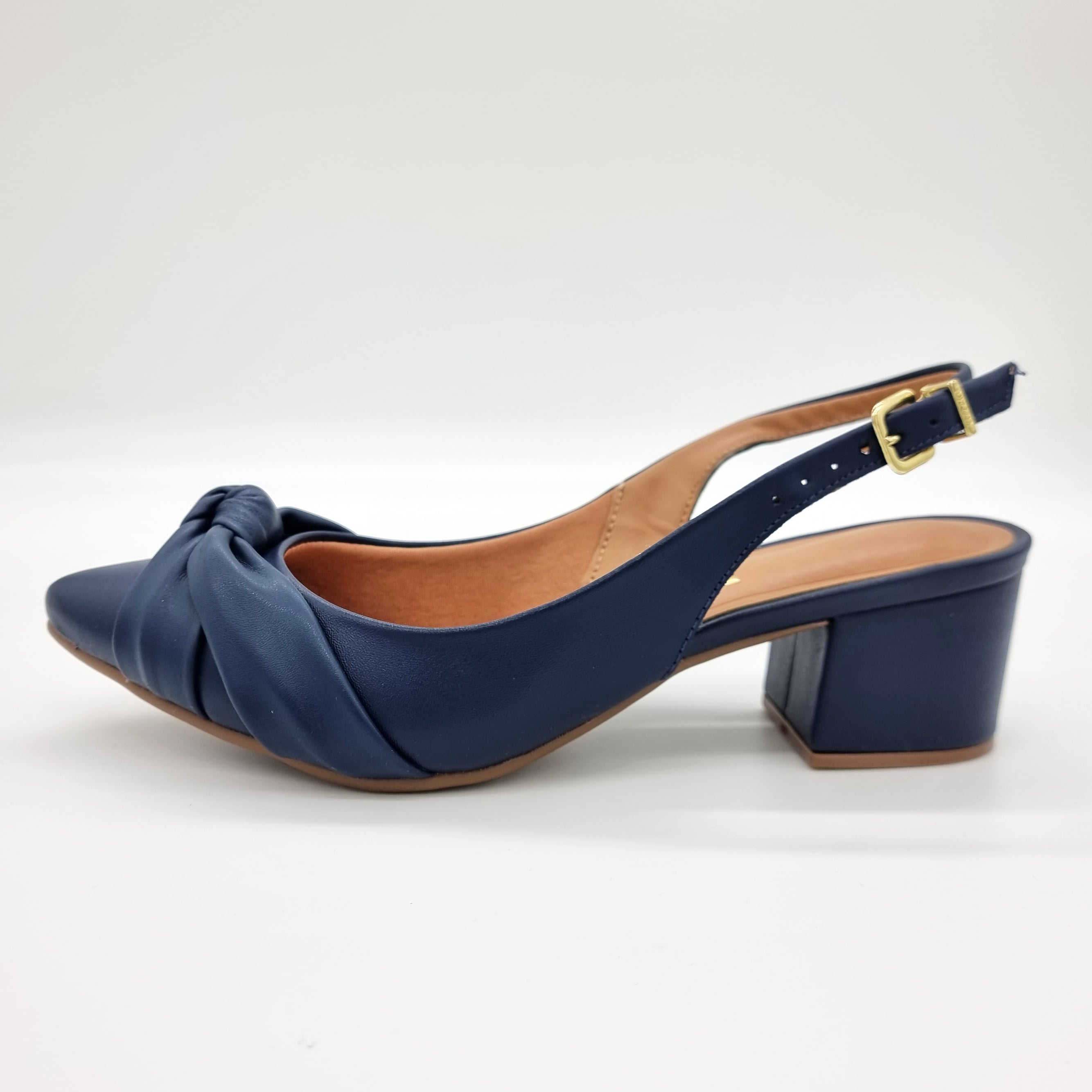 Vizzano 1220-358 Block Heel Slingback Pump in Navy Blue