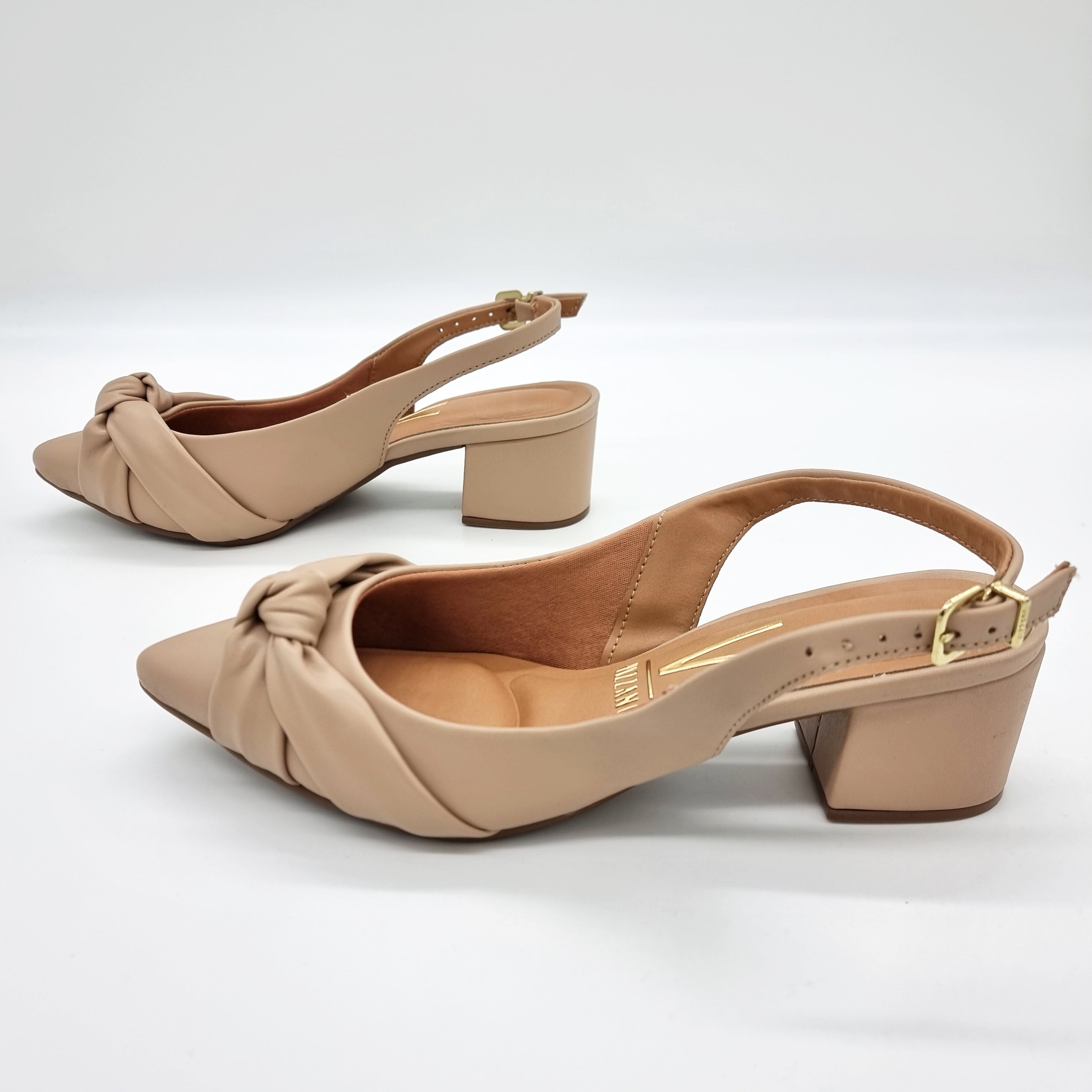 Vizzano 1220-358 Block Heel Slingback Pump in Beige