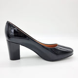 Vizzano 1259-200 Block Heel Round Toe Pump in Black Patent