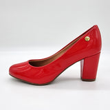 Vizzano 1259-200 Block Heel Round Toe Pump in Red Patent