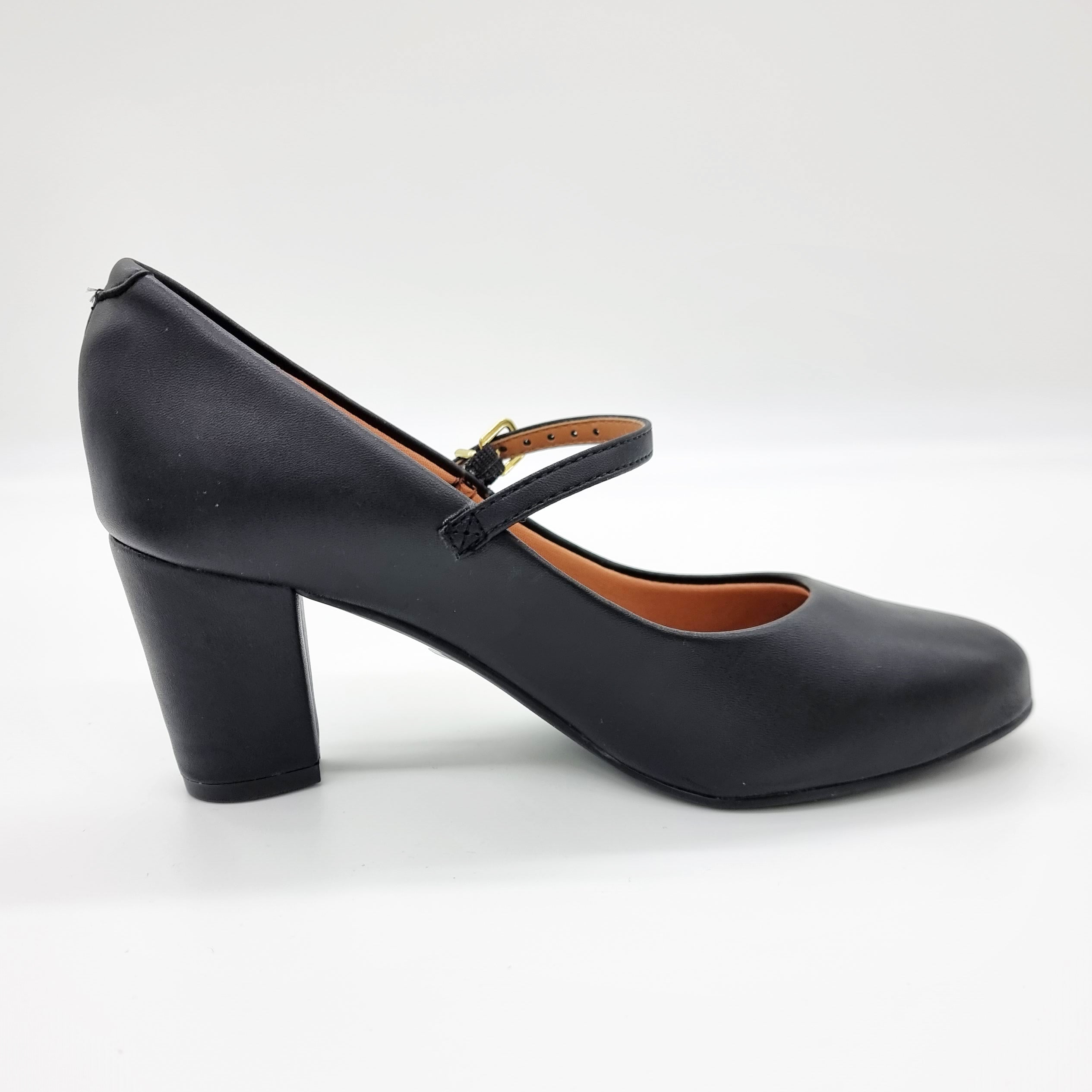 Vizzano 1259-206 Block Heel Round Toe Mary Jane Pump in Black Napa