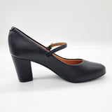 Vizzano 1259-206 Block Heel Round Toe Mary Jane Pump in Black Napa
