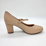 Vizzano 1259-206 Block Heel Round Toe Mary Jane Pump in Beige Napa