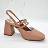Vizzano 1391-110 Block Heel Mary Jane Slingback Pump in Nude