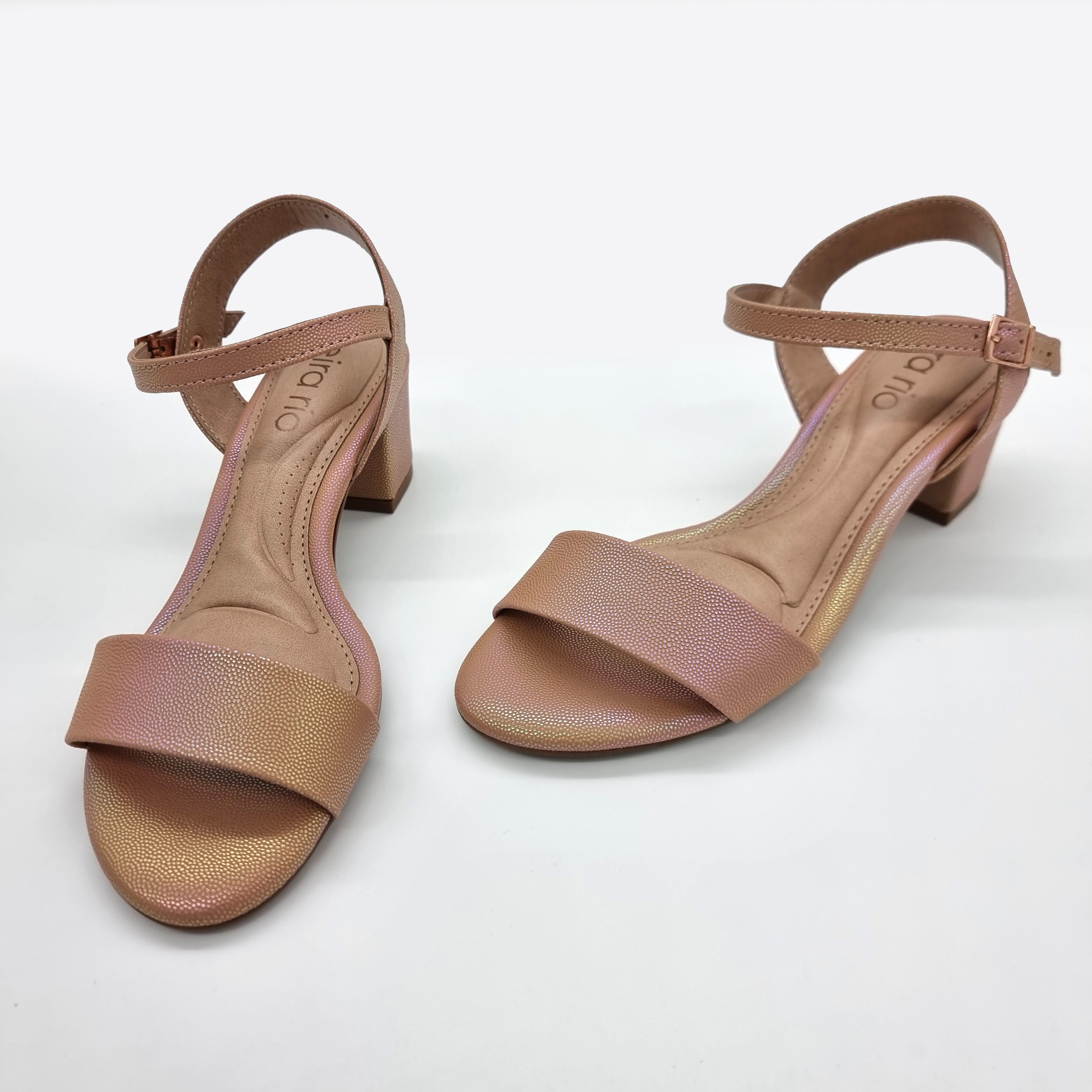 Beira Rio 8246-1176 Low Heel Sandal in Nude