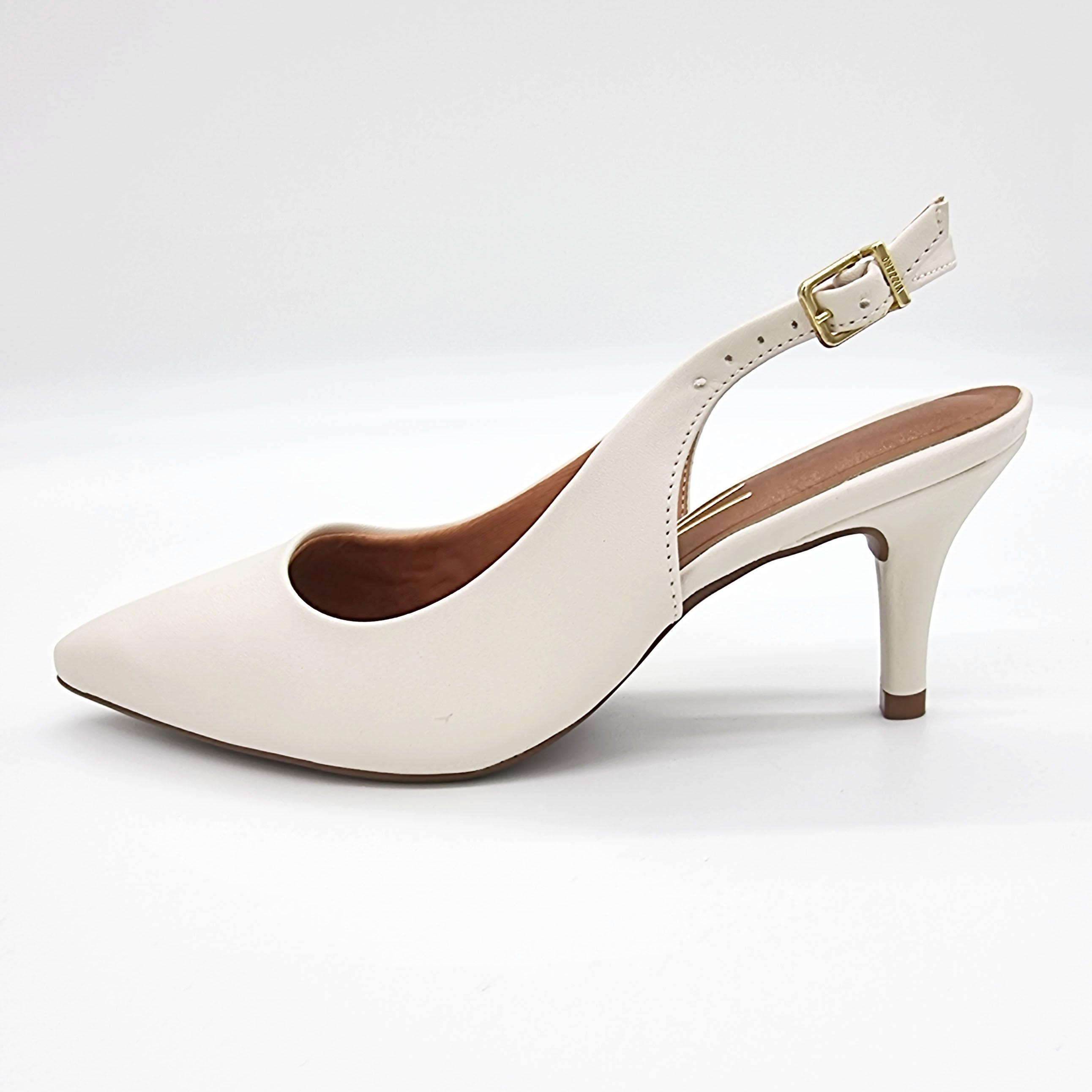Vizzano 1185-700 Mid Heel Slingback in Off White Napa