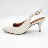 Vizzano 1185-700 Mid Heel Slingback in Off White Napa