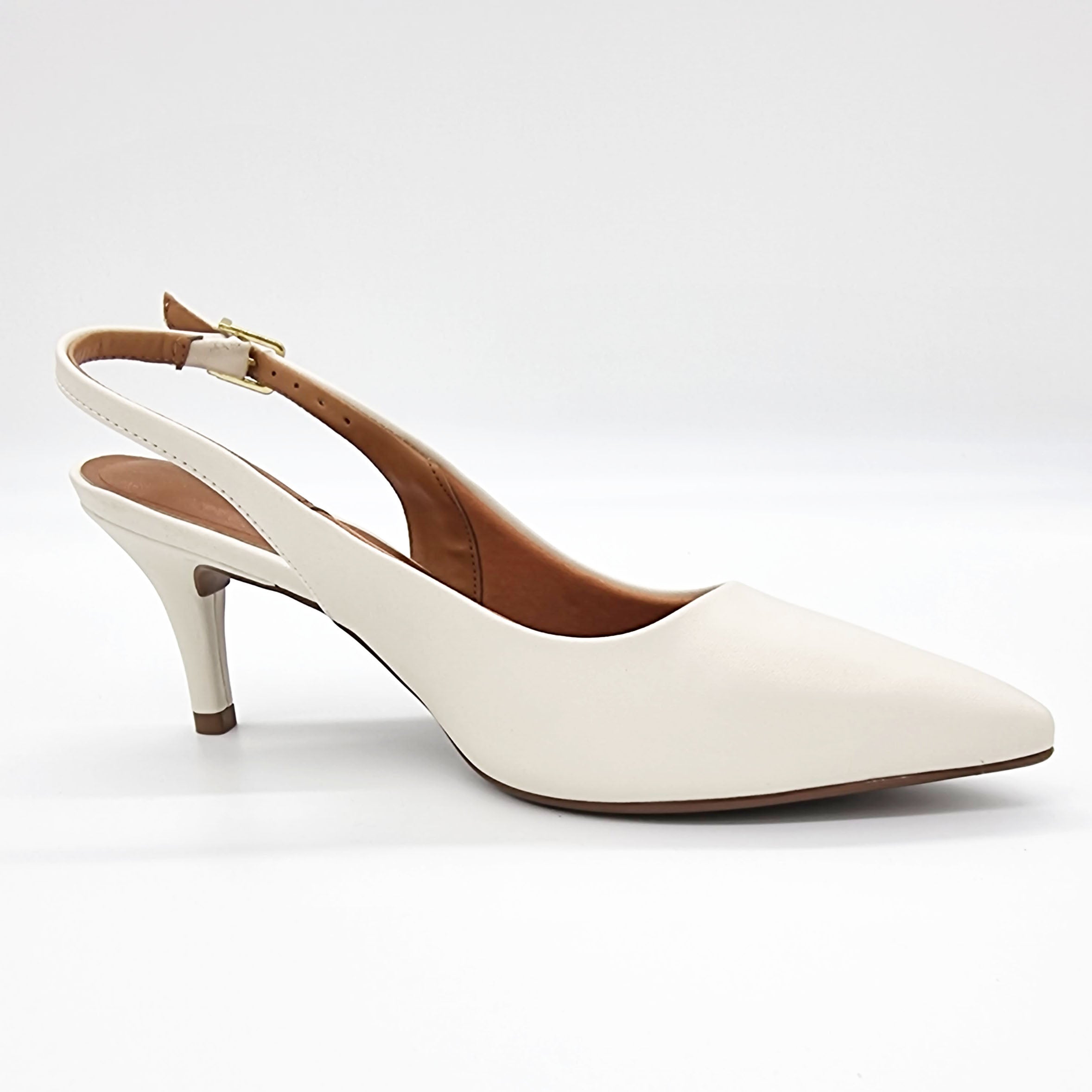 Vizzano 1185-700 Mid Heel Slingback in Off White Napa