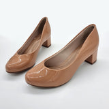 Beira Rio 4777-409 Low Heel Pump in Nude Patent