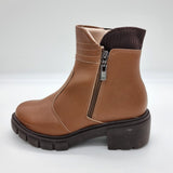 Beira Rio 9077-211 Low Heel Ankle Boot in Caramel