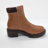 Beira Rio 9077-211 Low Heel Ankle Boot in Caramel
