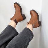 Beira Rio 9077-211 Low Heel Ankle Boot in Caramel