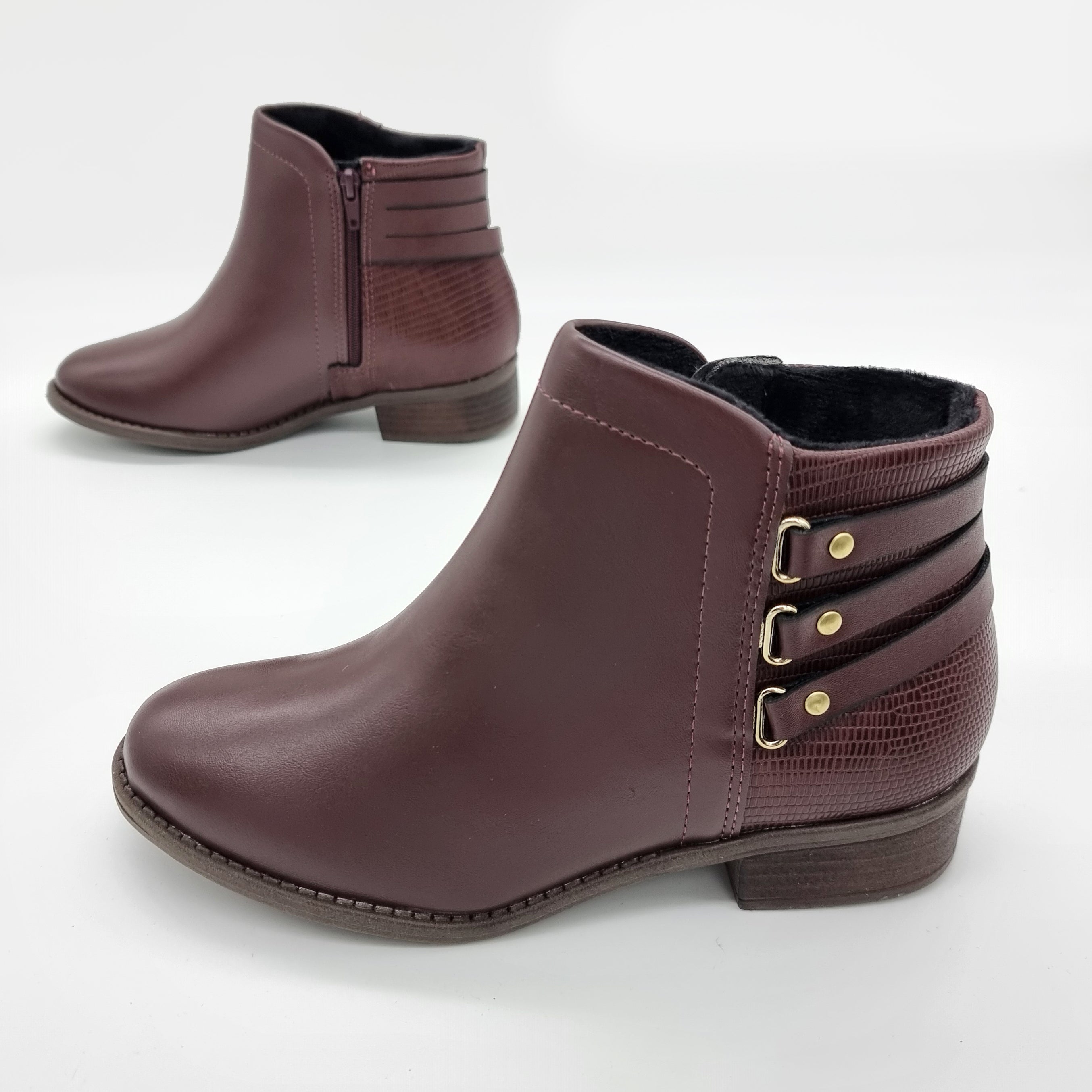 Modare 7057-218 Flat Ankle Boot in Burgundy