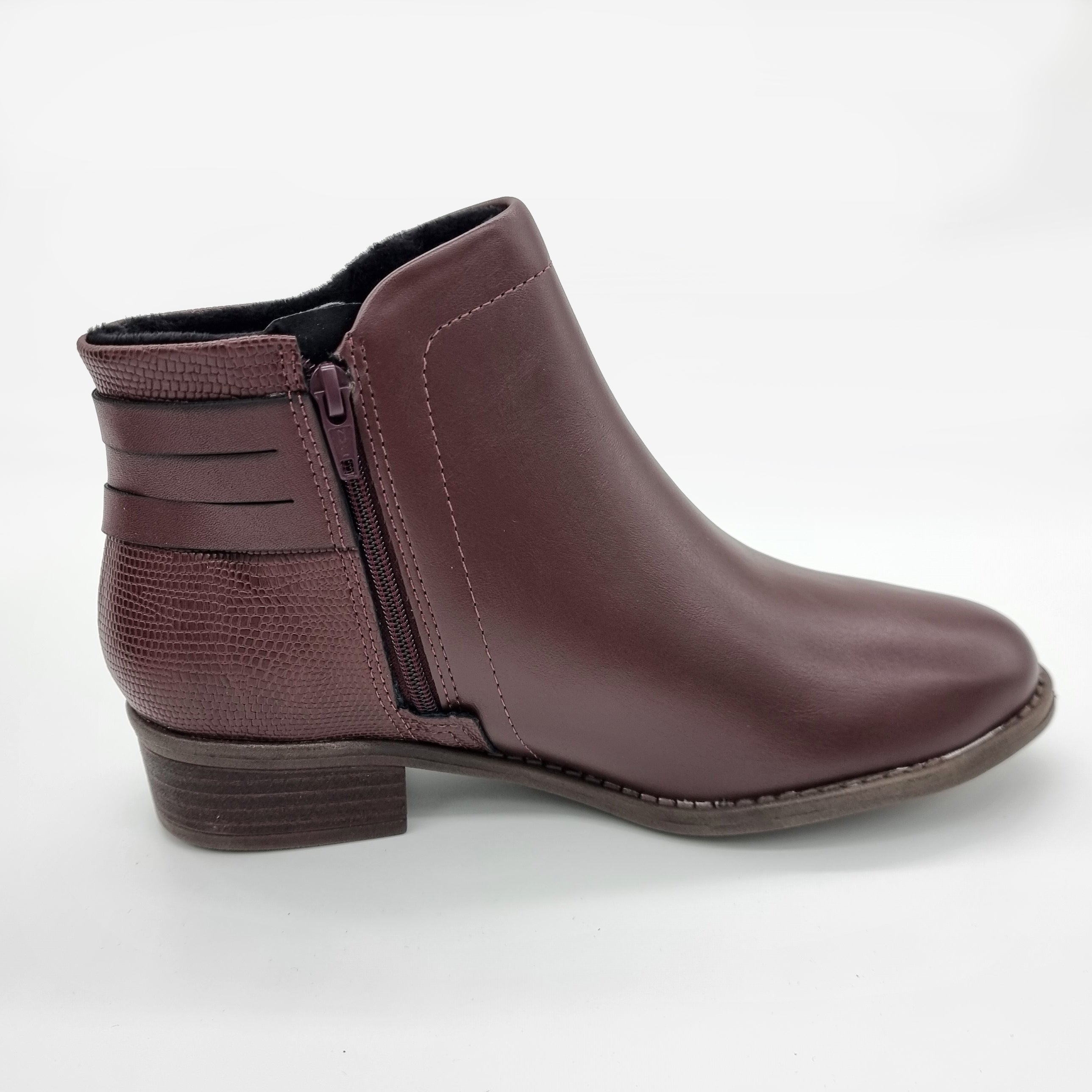 Modare 7057-218 Flat Ankle Boot in Burgundy
