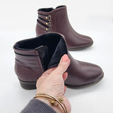 Modare 7057-218 Flat Ankle Boot in Burgundy