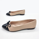 Beira Rio 4136-1102 Pointy Toe Flat in Beige/Black