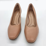 Beira Rio 4314-100 Block Heel Pump in Nude Napa