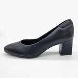 Beira Rio 4314-100 Block Heel Pump in Black Napa