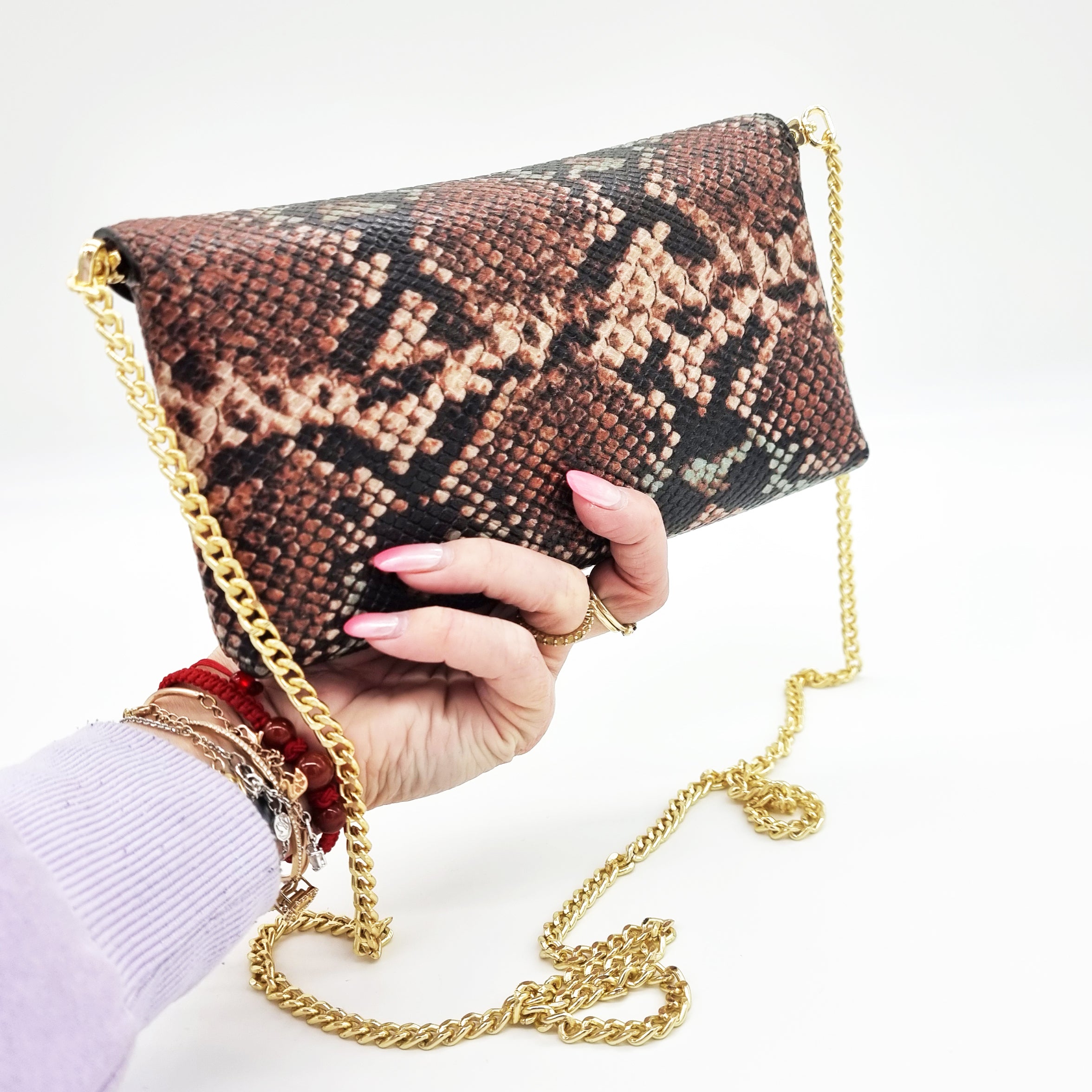 Vizzano 10072-3 Clutch in Multi Coffee