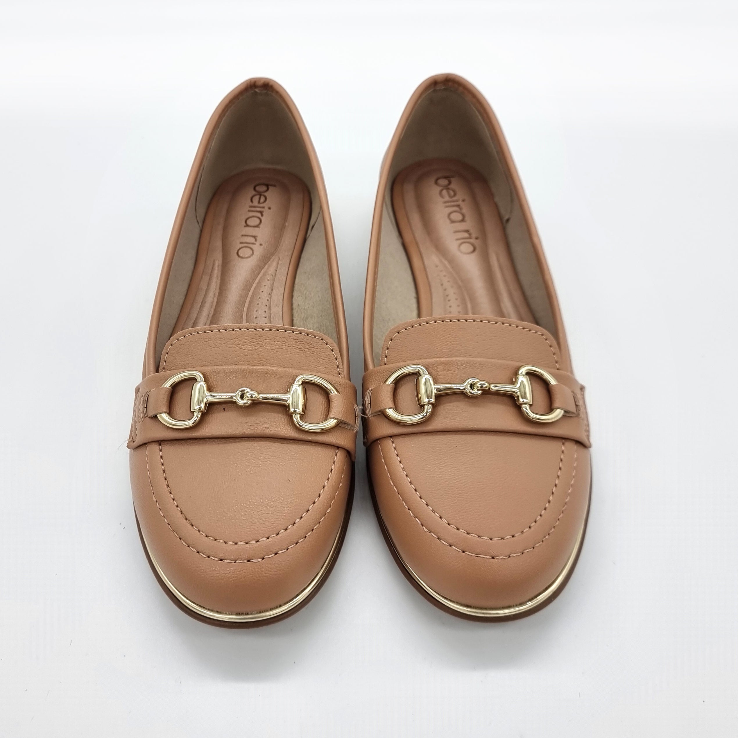 Beira Rio 4311-104 Round Toe Flat Loafer in Tan Napa