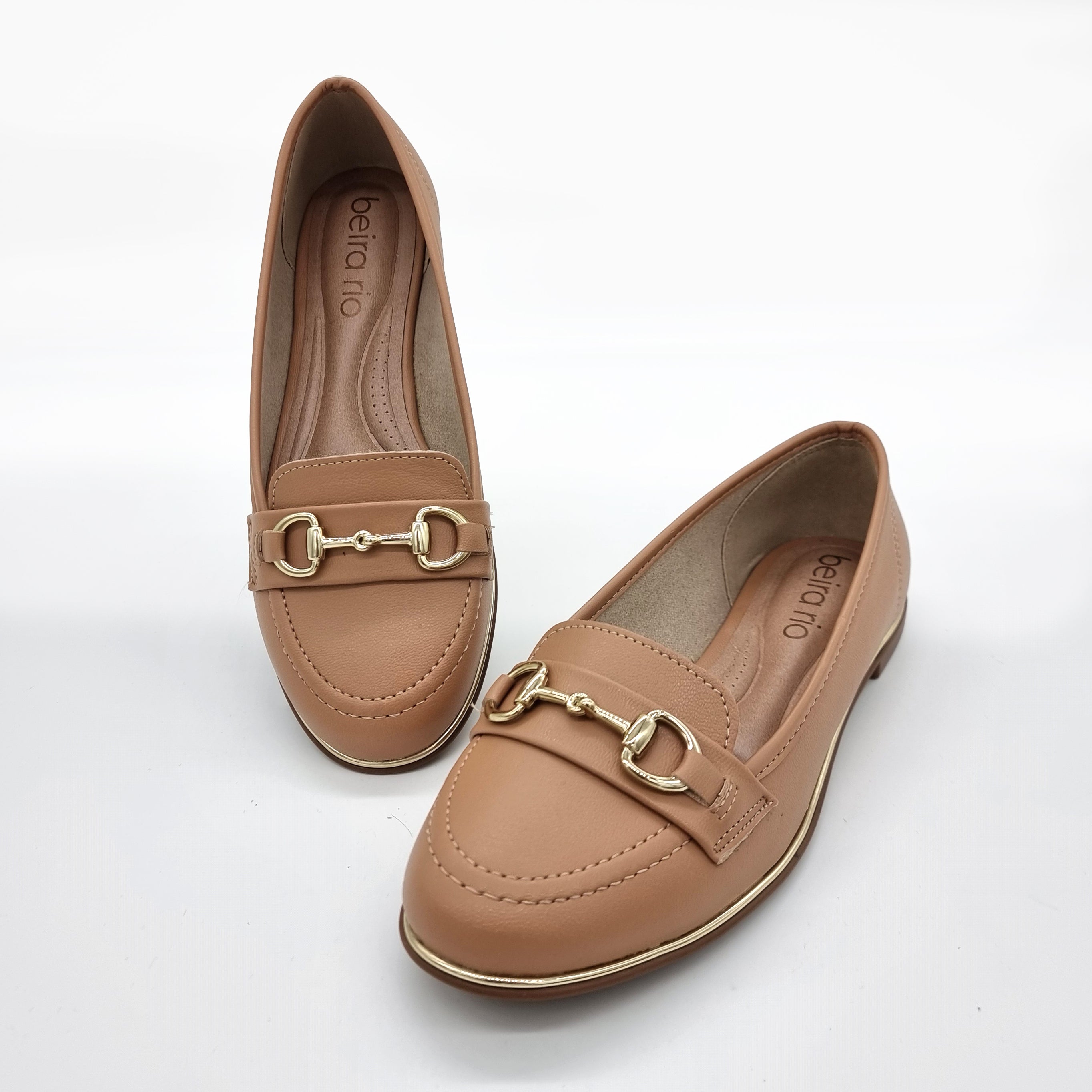 Beira Rio 4311-104 Round Toe Flat Loafer in Tan Napa