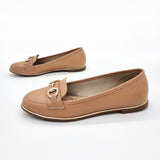 Beira Rio 4311-104 Round Toe Flat Loafer in Tan Napa