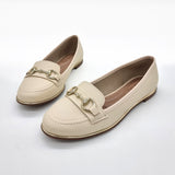 Beira Rio 4311-104 Round Toe Flat Loafer in Cream Napa