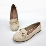 Beira Rio 4311-104 Round Toe Flat Loafer in Cream Napa