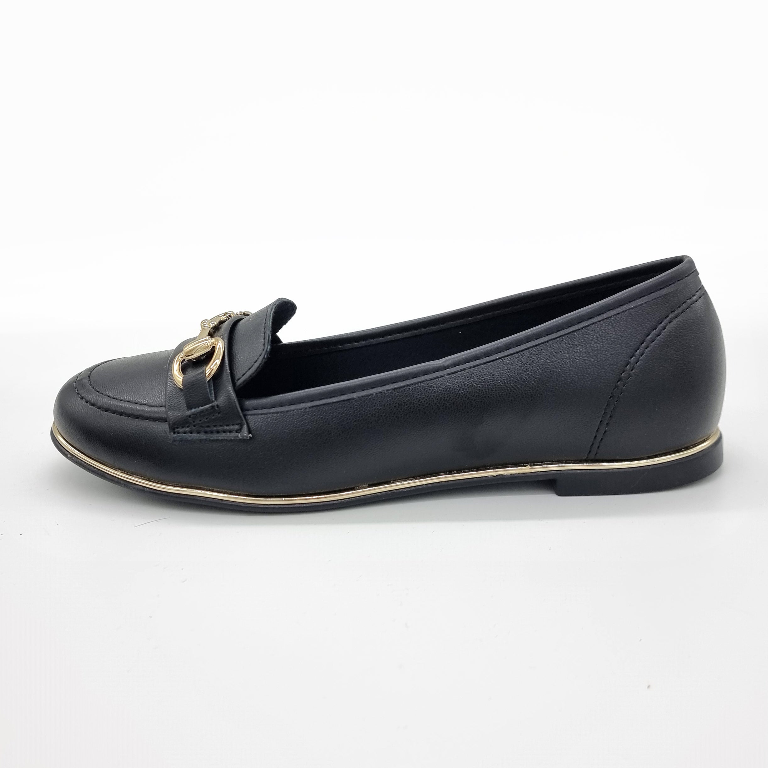 Beira Rio 4311-104 Round Toe Flat Loafer in Black Napa