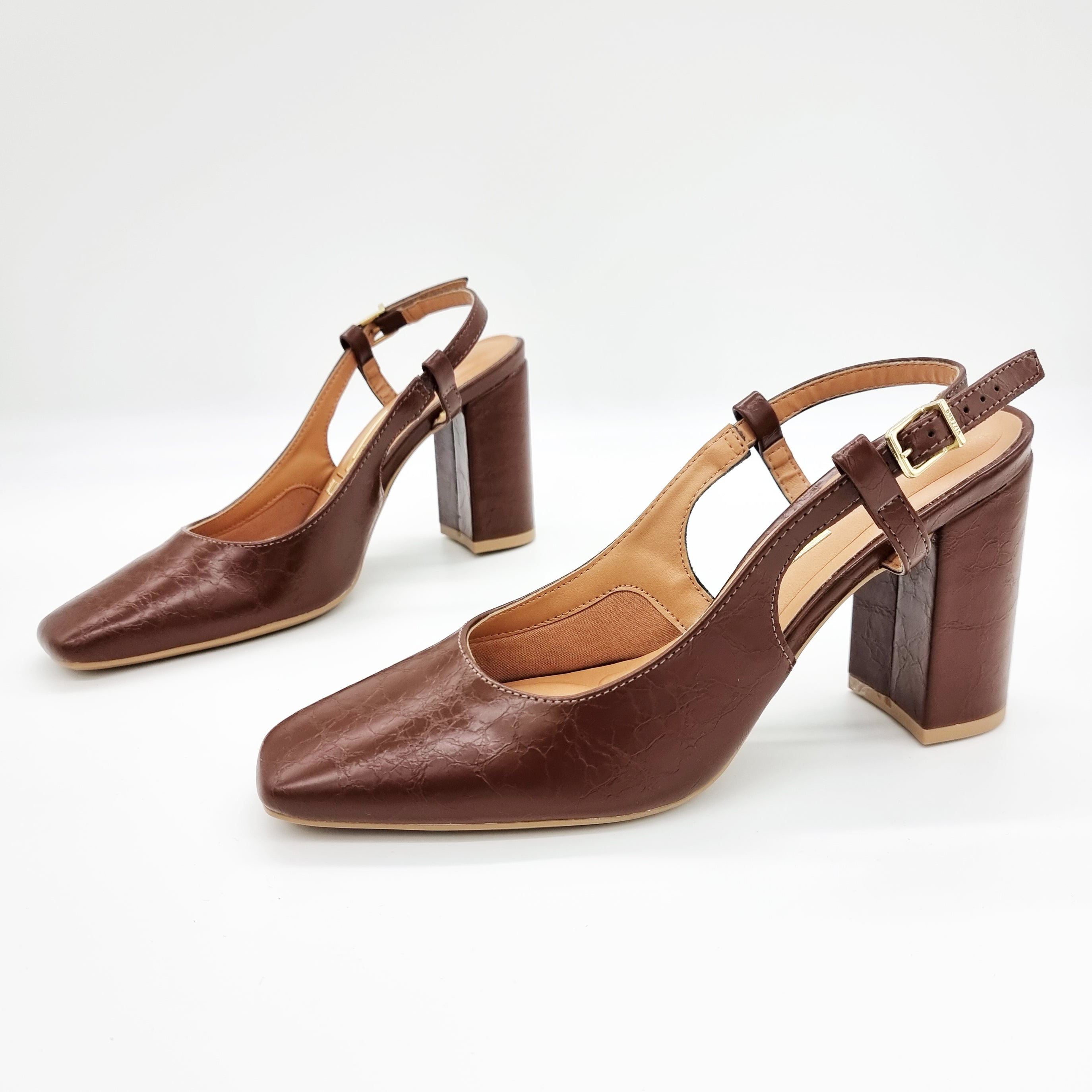 Vizzano 1428-101 Block Heel Slingback Pump in Chocolate