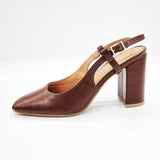 Vizzano 1428-101 Block Heel Slingback Pump in Chocolate