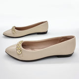 Beira Rio 4136-1106 Pointy Toe Flat in Cream