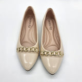 Beira Rio 4136-1106 Pointy Toe Flat in Cream