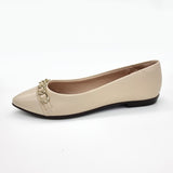 Beira Rio 4136-1106 Pointy Toe Flat in Cream