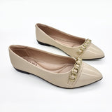 Beira Rio 4136-1106 Pointy Toe Flat in Cream