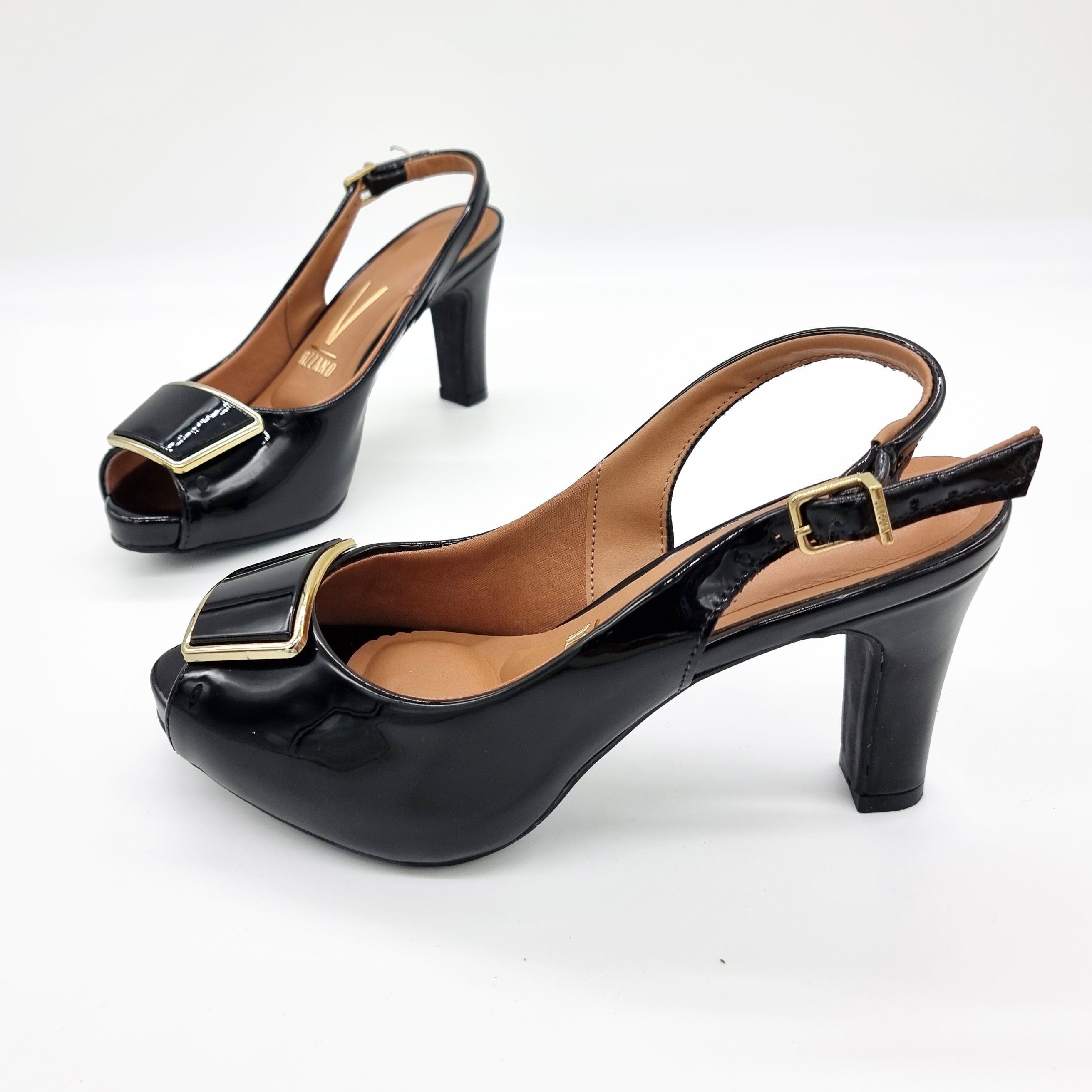 Vizzano 1840-321 Slingback Pump in Black Patent
