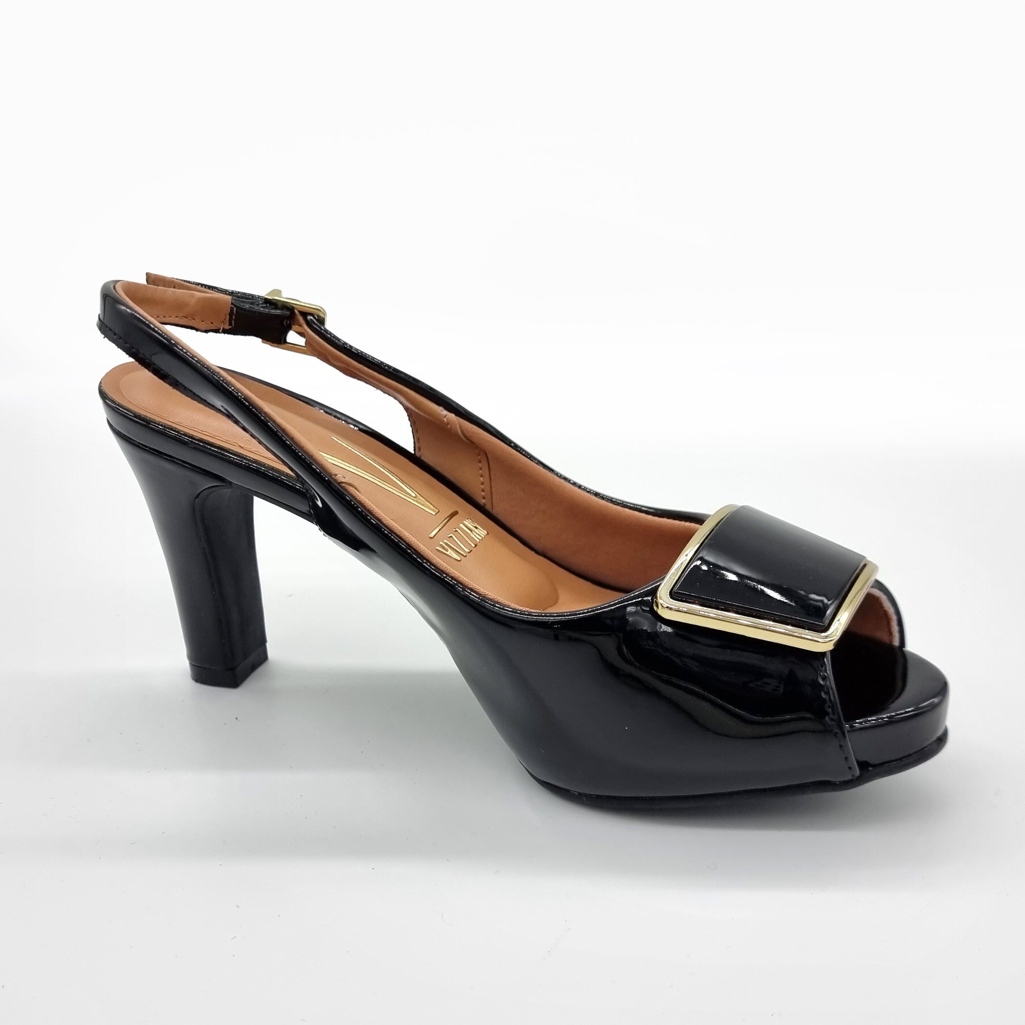 Vizzano 1840-321 Slingback Pump in Black Patent