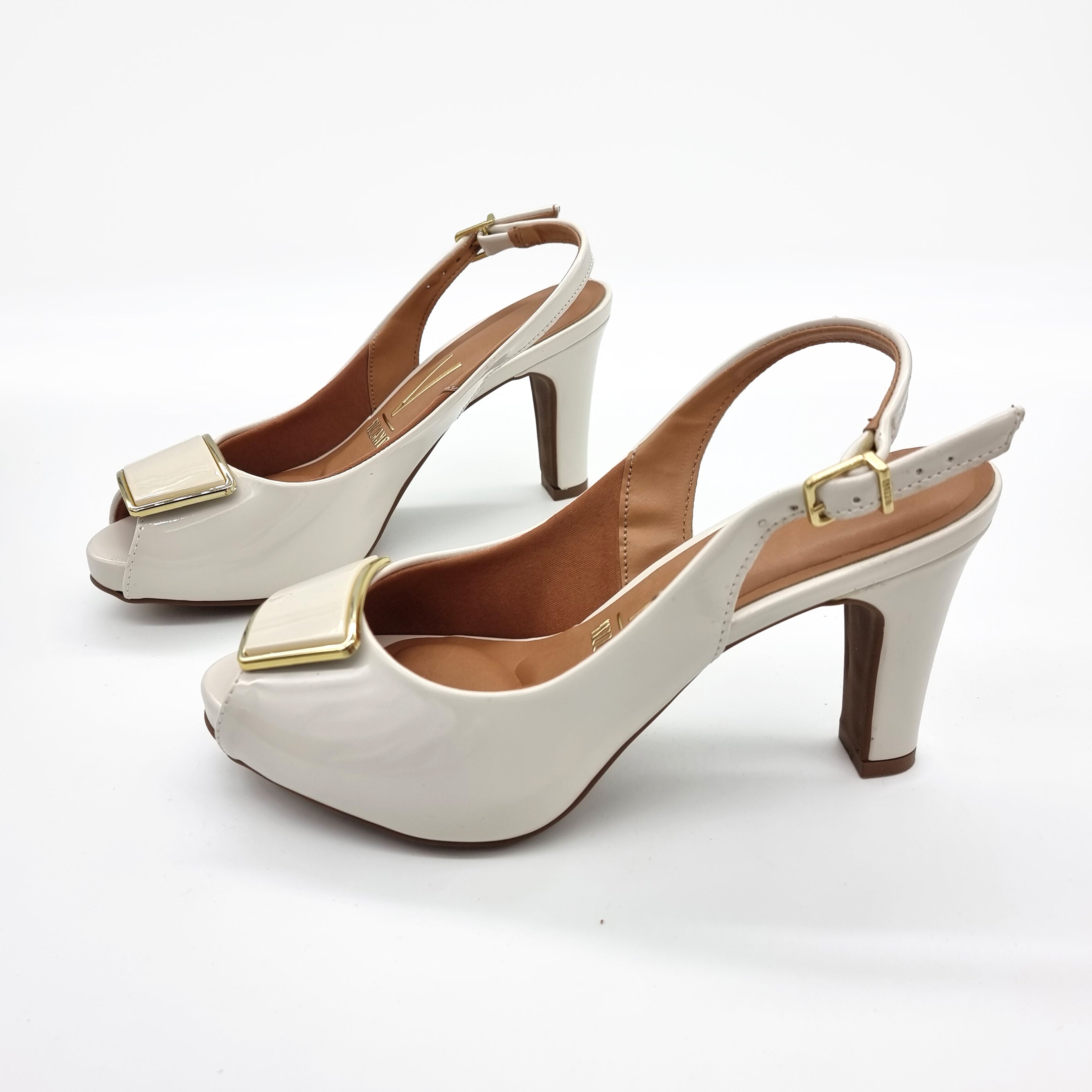 Vizzano 1840-321 Slingback Pump in Off White Patent