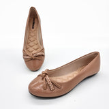 Moleca 5094-1654 Round Toe Flat in Nude Patent