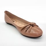 Moleca 5094-1654 Round Toe Flat in Nude Patent
